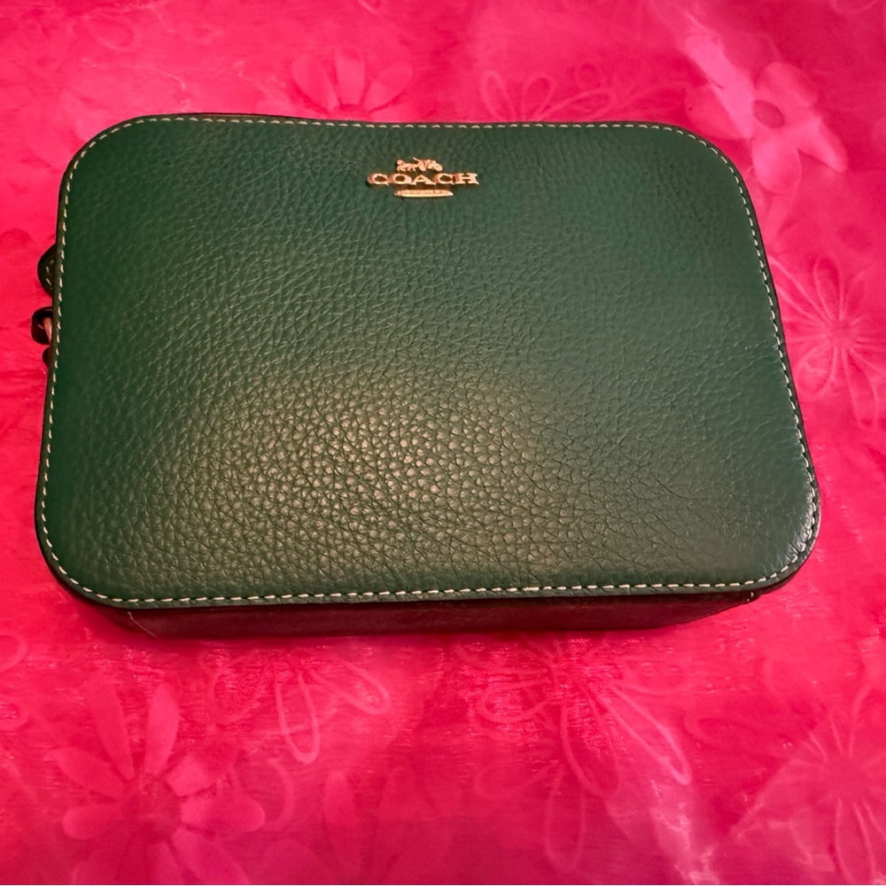 Coach Forest Green Leather Camera crossbody bag bag